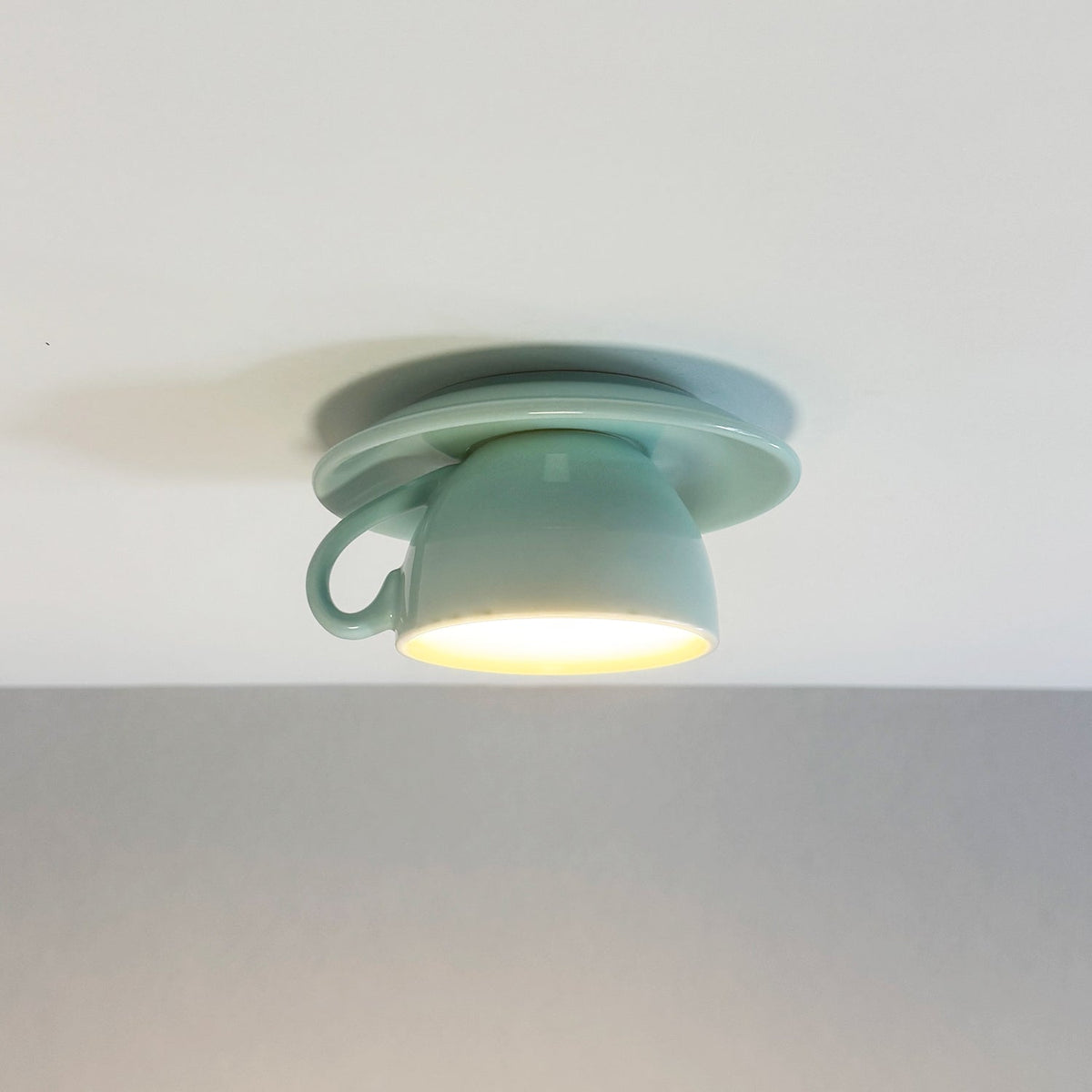 Modern Ceramic Semi-Flush Ceiling Light 1-Light