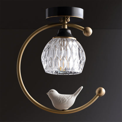 Modern Brass Solid Flush Ceiling Light 1-Light