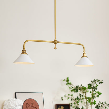 Modern Brass Ceramic Shades Pendant Light 2-Light