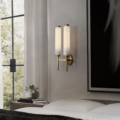 Modern Metal Faux Alabaster Wall Light
