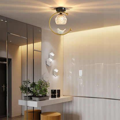 Modern Brass Solid Flush Ceiling Light 1-Light