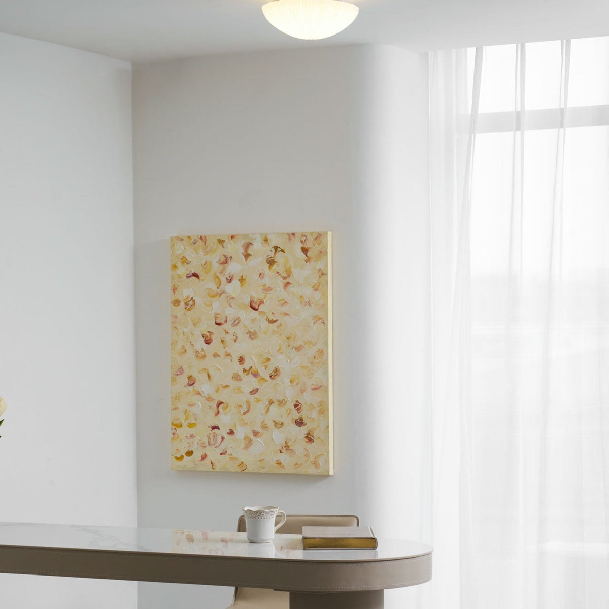 Modern Glass Flush Ceiling Light 1-Light