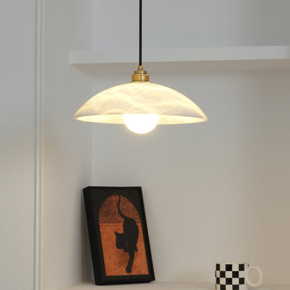 Modern Marble Copper Pendant Light 1-Light