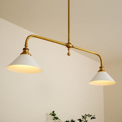 Modern Brass Ceramic Shades Pendant Light 2-Light