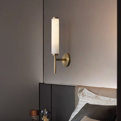 Modern Metal Faux Alabaster Wall Light