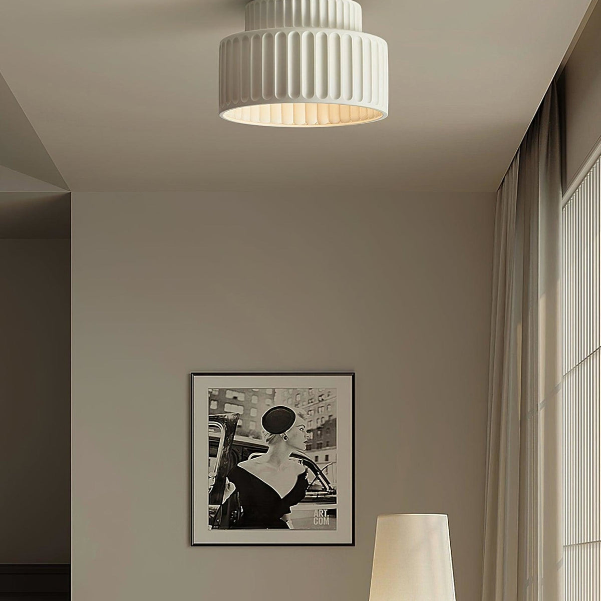 Modern Resin Semi-Flush Ceiling Light 1-Light