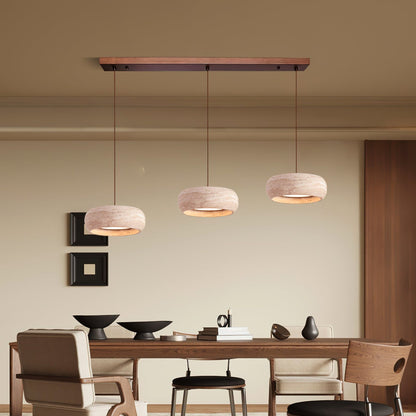 Modern Travertine Dimmable Remote Pendant Light
