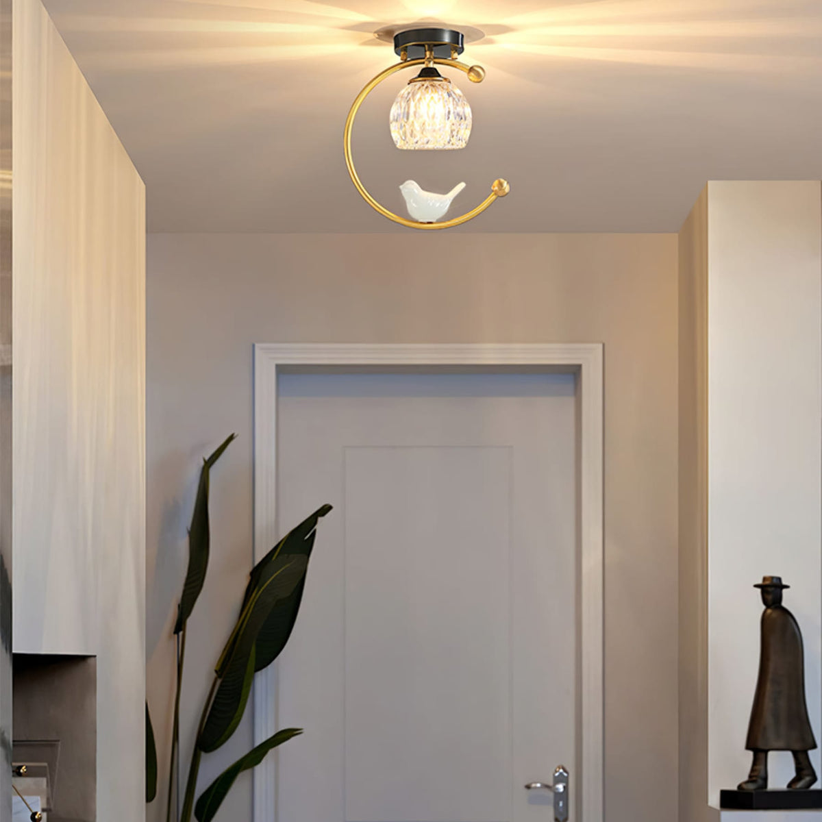 Modern Brass Solid Flush Ceiling Light 1-Light