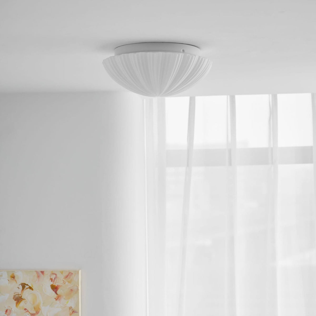 Modern Glass Flush Ceiling Light 1-Light