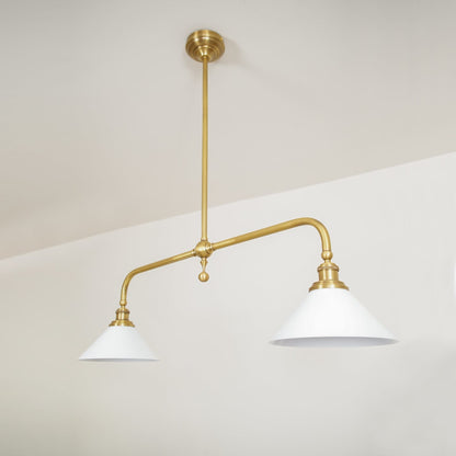Modern Brass Ceramic Shades Pendant Light 2-Light