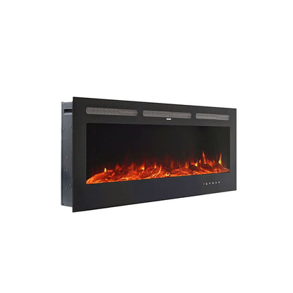 Recessed Media Wall Electric Fireplace 40/50/60/70/80 Inch – 12 Flame Colours & Remote Control 5120 BTU/h