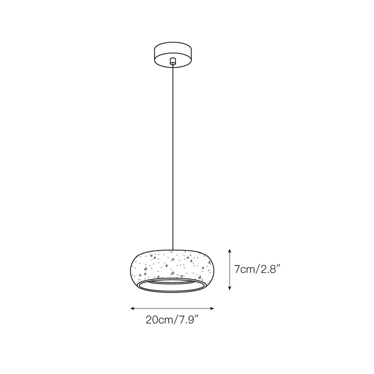 Modern Travertine Dimmable Remote Pendant Light