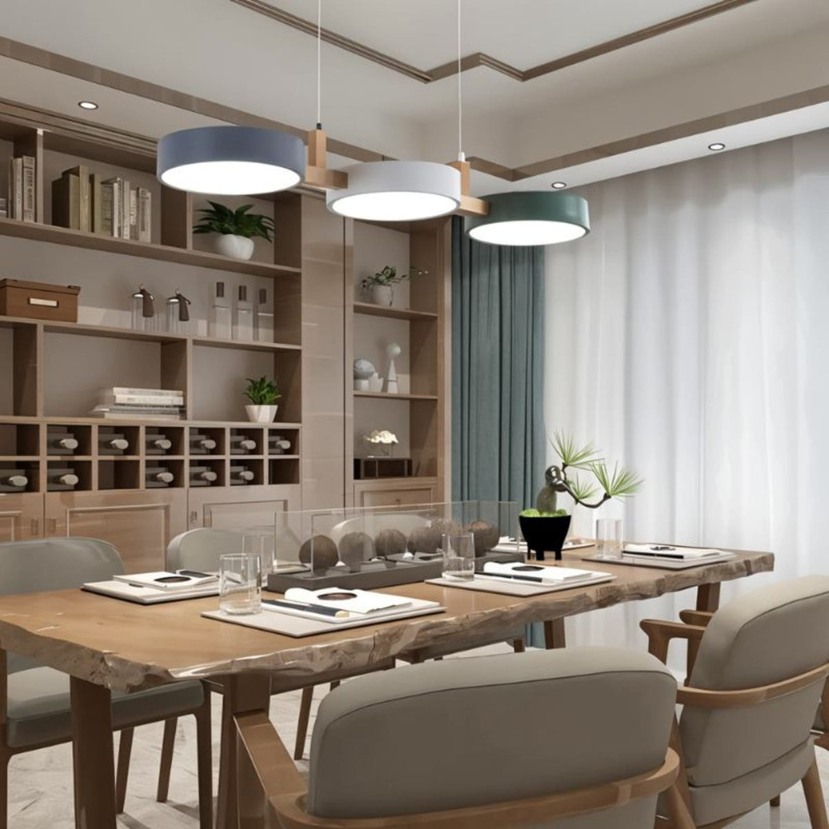 Modern Iron Linear Pendant Light 1-Light