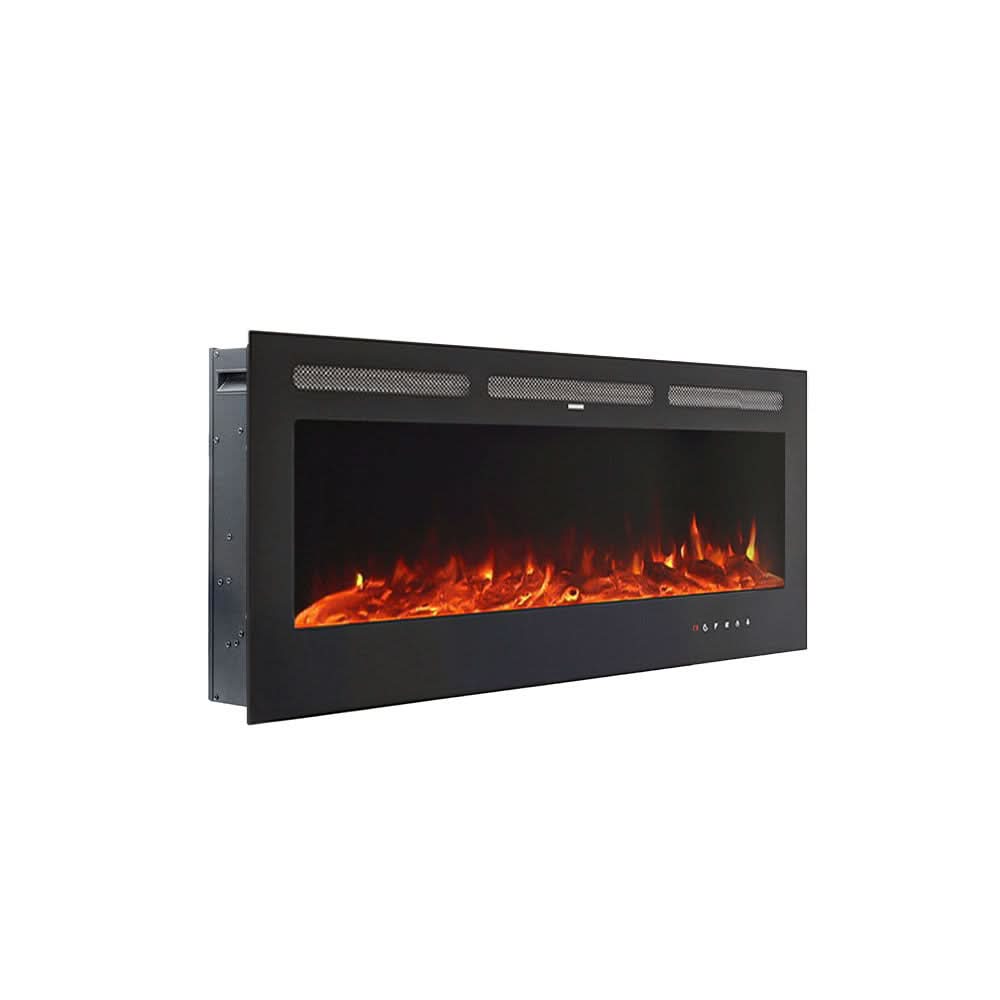 Recessed Media Wall Electric Fireplace 40/50/60/70/80 Inch – 12 Flame Colours & Remote Control 5120 BTU/h