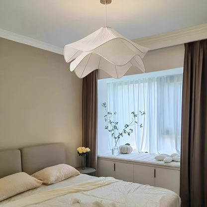 Japandi Fabric Wavy Shade Pendant Light 1-Light