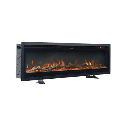 Slim Wall Mounted Electric Fireplace 40/50/60 Inch – 12 Flame Colours, Thermostat & Remote Control
