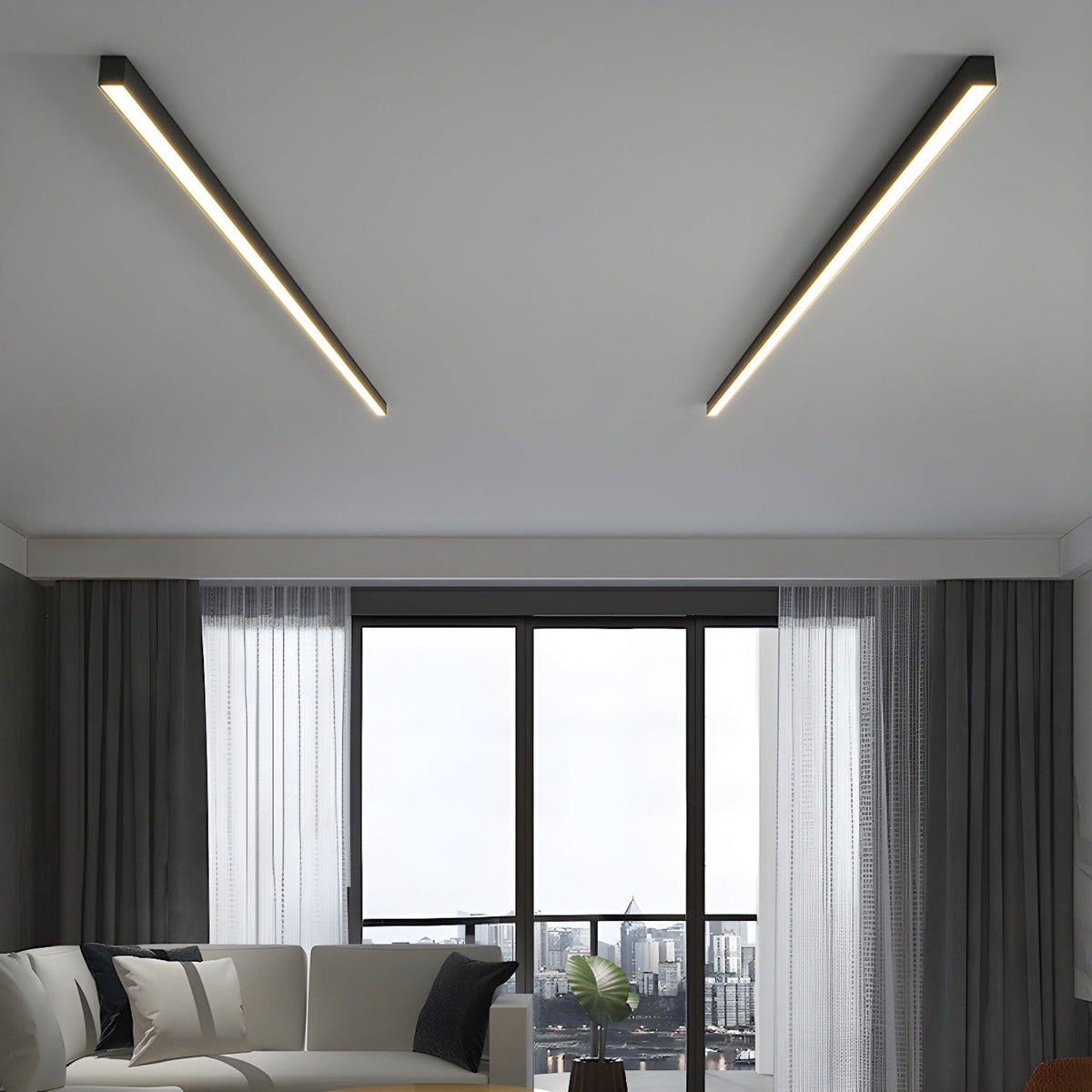 Minimalist Aluminium Linear Ceiling Light 1-Light