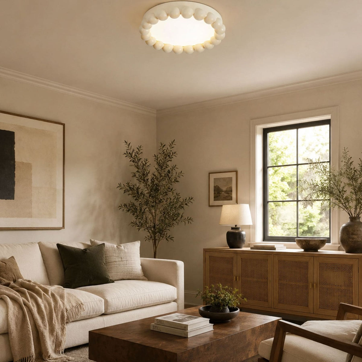 Modern Resin Flush Ceiling Light 1-Light