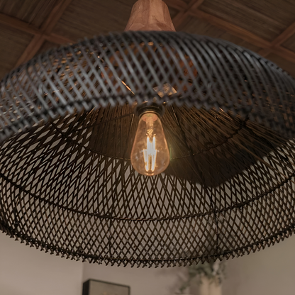 Bohemian Rattan Woven Dome Pendant Light 1-Light