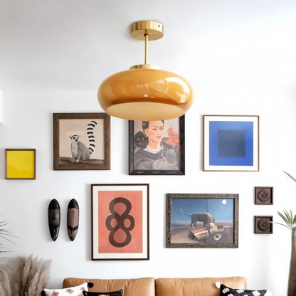Retro Glass Ceiling Light 1-Light