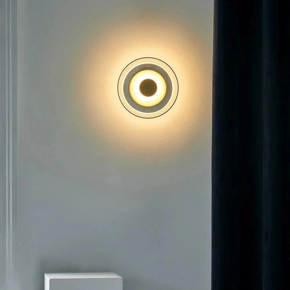 Minimal Brass & Glass Round Wall Sconce LED 1-Light