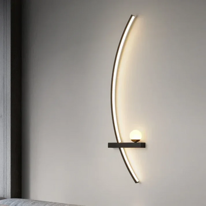 Contemporary Brass Arc LED Wall Sconce 2-Lights