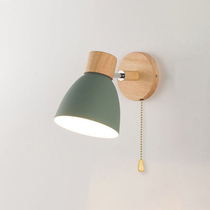 Modern Minimalist Wooden Cone LED Wall Sconce | 1-Light