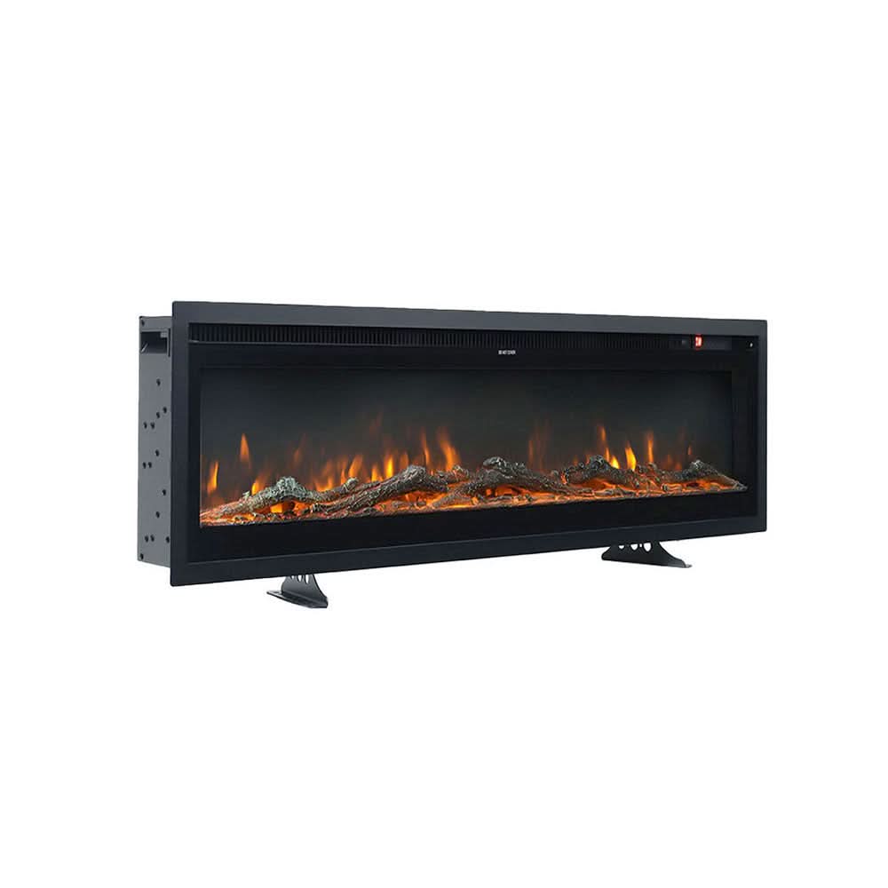 Slim Wall Mounted Electric Fireplace 40/50/60 Inch – 12 Flame Colours, Thermostat & Remote Control