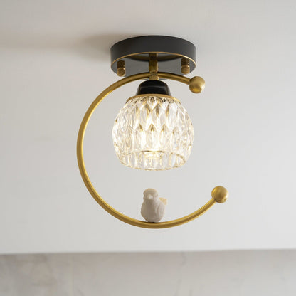 Modern Brass Solid Flush Ceiling Light 1-Light