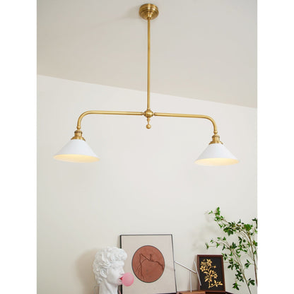 Modern Brass Ceramic Shades Pendant Light 2-Light