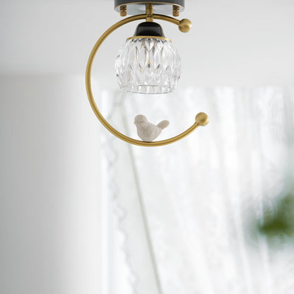 Modern Brass Solid Flush Ceiling Light 1-Light