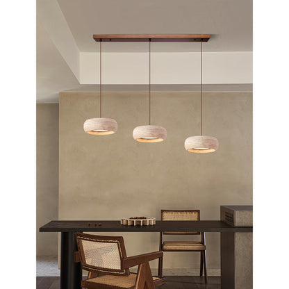 Modern Travertine Dimmable Remote Pendant Light