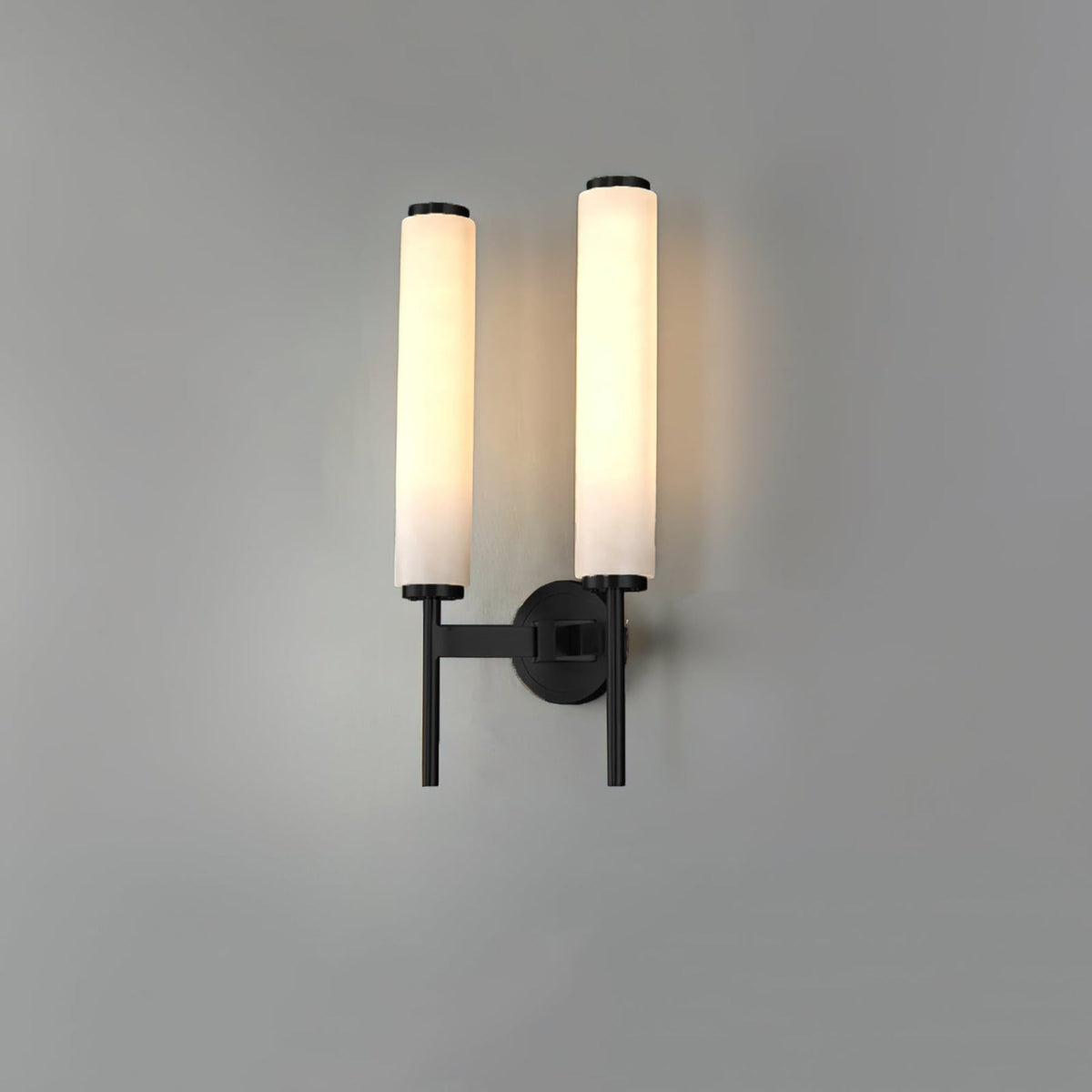 Modern Metal Faux Alabaster Wall Light