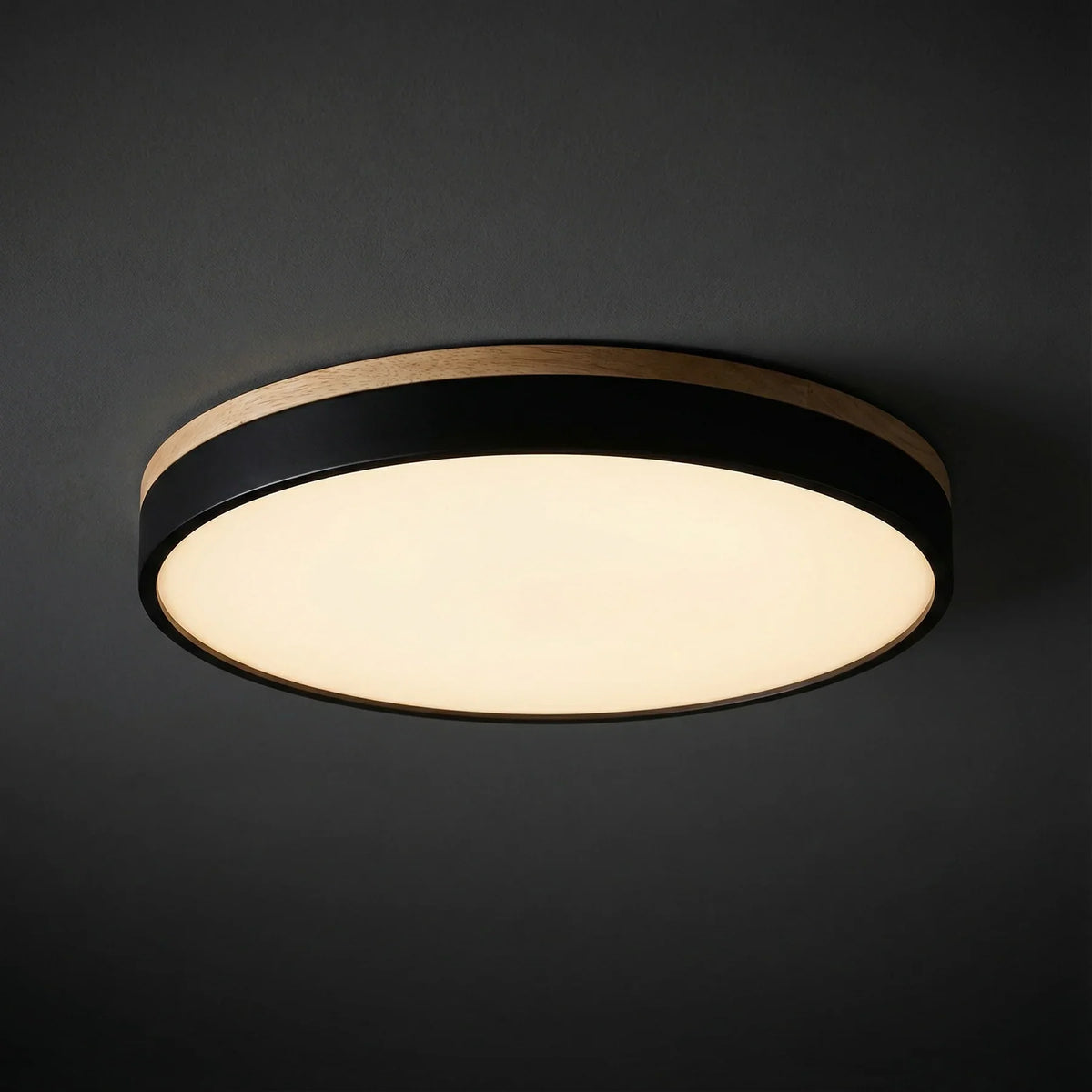 Contemporary Wood Trim Ceiling Light 1-Light