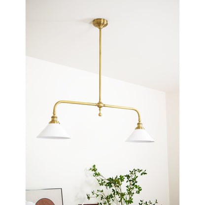 Modern Brass Ceramic Shades Pendant Light 2-Light