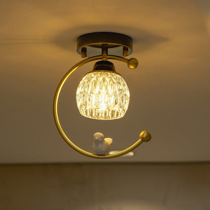 Modern Brass Solid Flush Ceiling Light 1-Light