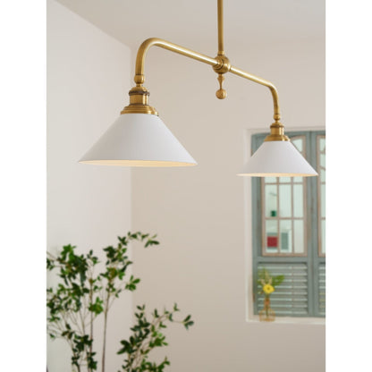 Modern Brass Ceramic Shades Pendant Light 2-Light