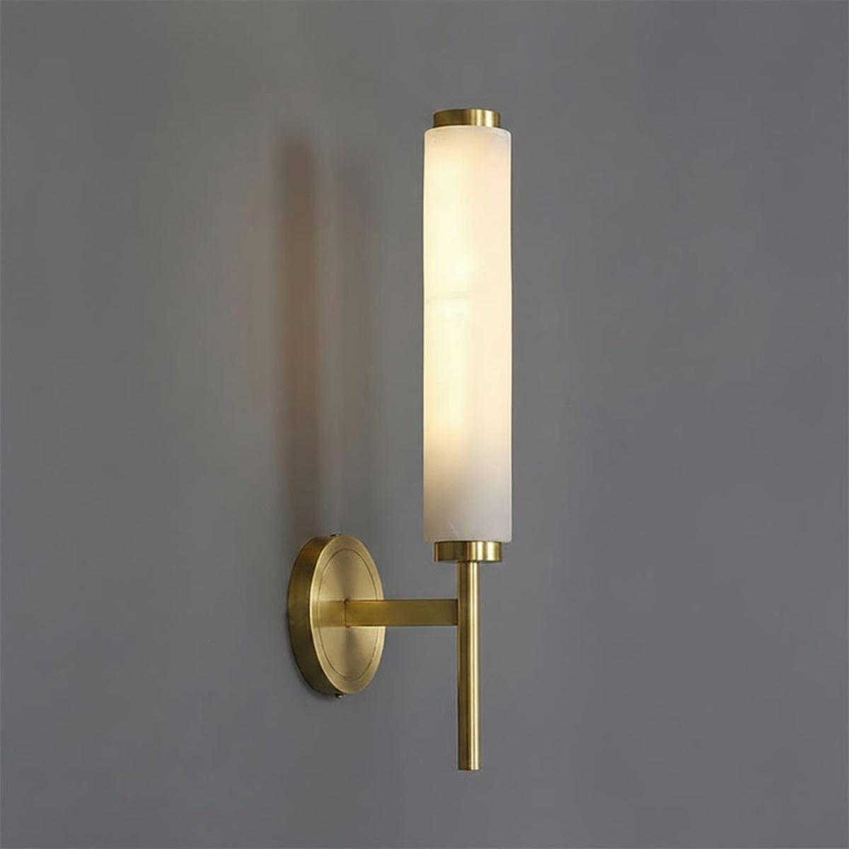 Modern Metal Faux Alabaster Wall Light