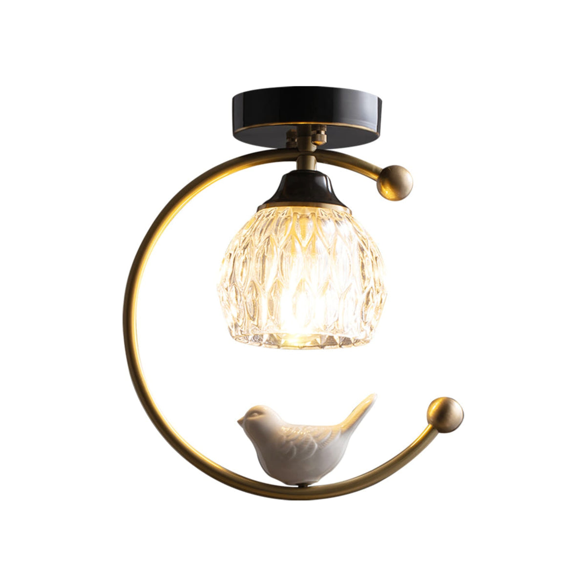 Modern Brass Solid Flush Ceiling Light 1-Light