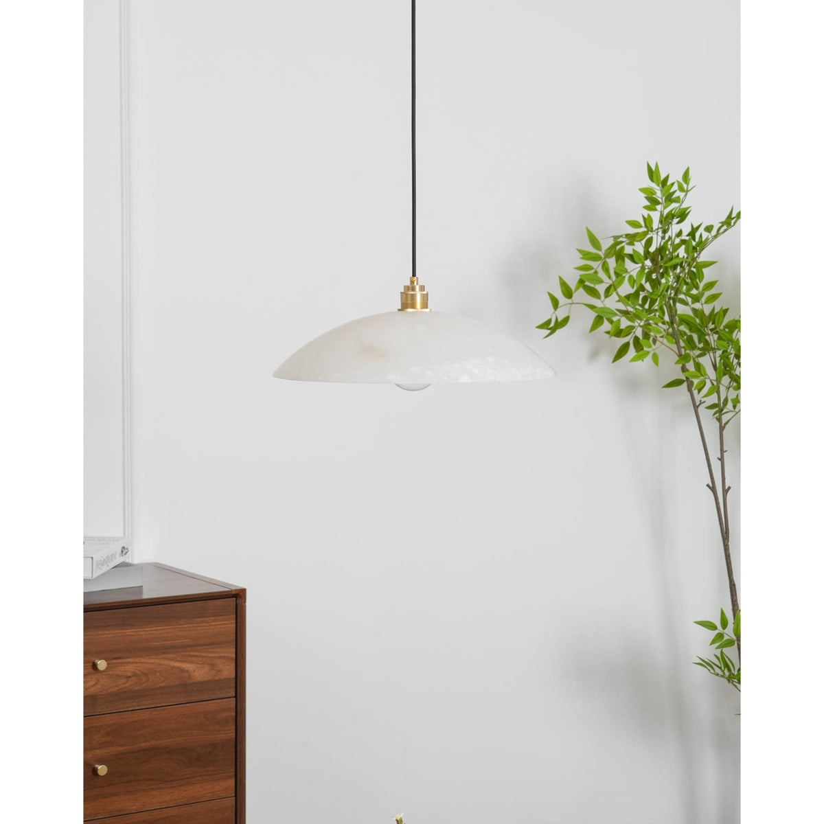 Modern Marble Copper Pendant Light 1-Light