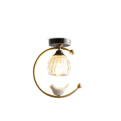 Modern Brass Solid Flush Ceiling Light 1-Light