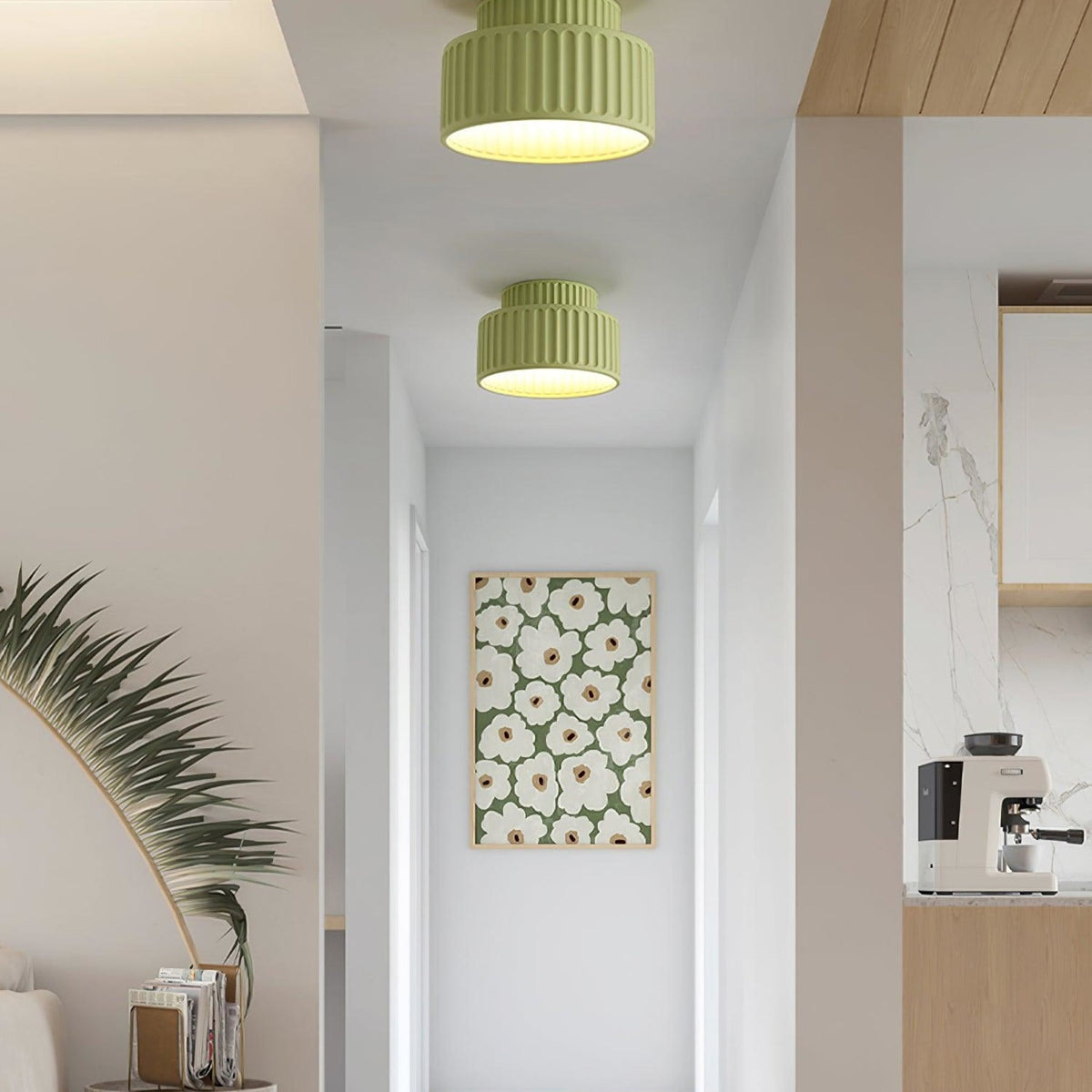 Modern Resin Semi-Flush Ceiling Light 1-Light
