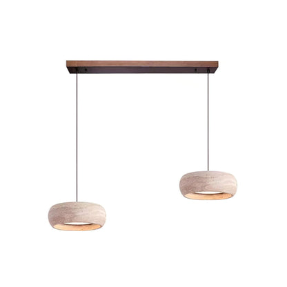 Modern Travertine Dimmable Remote Pendant Light
