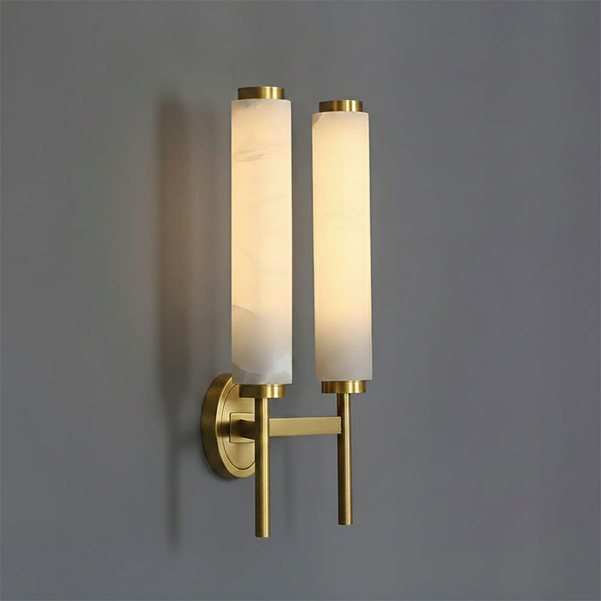 Modern Metal Faux Alabaster Wall Light