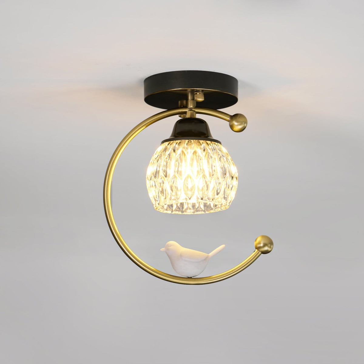 Modern Brass Solid Flush Ceiling Light 1-Light