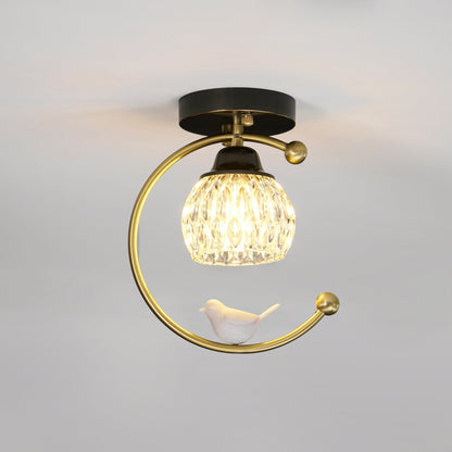 Modern Brass Solid Flush Ceiling Light 1-Light