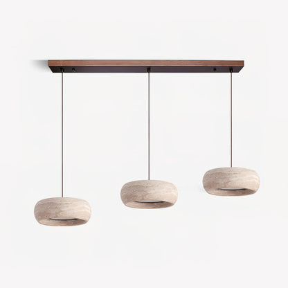 Modern Travertine Dimmable Remote Pendant Light