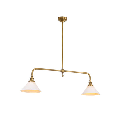 Modern Brass Ceramic Shades Pendant Light 2-Light