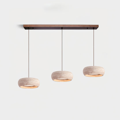 Modern Travertine Dimmable Remote Pendant Light