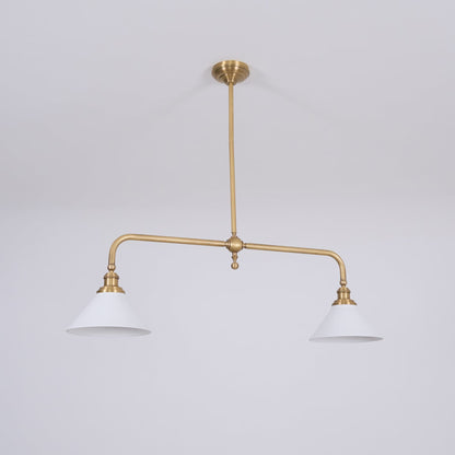 Modern Brass Ceramic Shades Pendant Light 2-Light